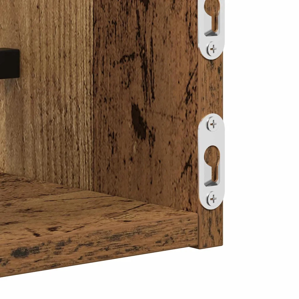 2 pz Scaffale da parete | Ripiano a parete | Mensola a parete Legno vecchio 80 x 16 x 14 cm