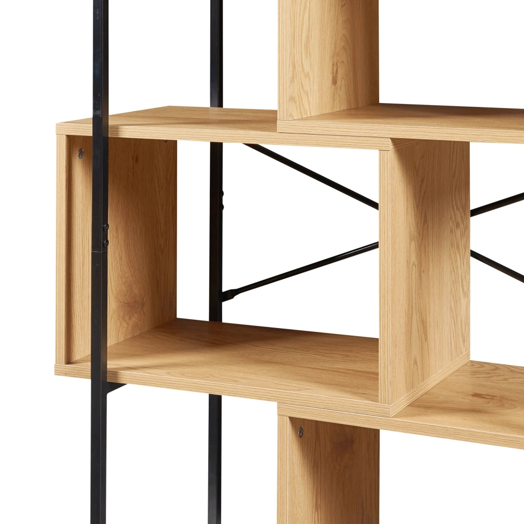 Scaffale dal design senza tempo per soggiorno/camera da letto mobile contenitore indipendente 126 x 80 x 33 cm acciaio marrone 03_0011146