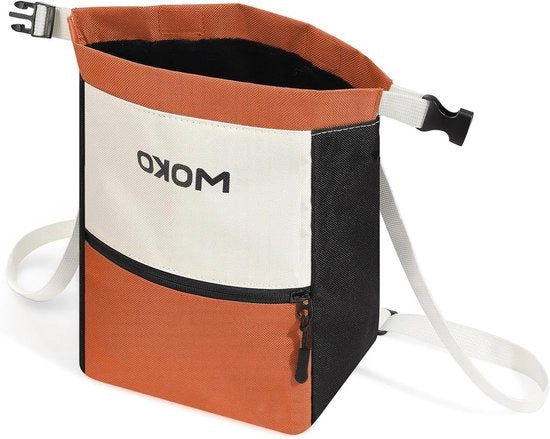 Carrello per arrampicata su roccia con grande capacità e chiusura magnetica - Arancione