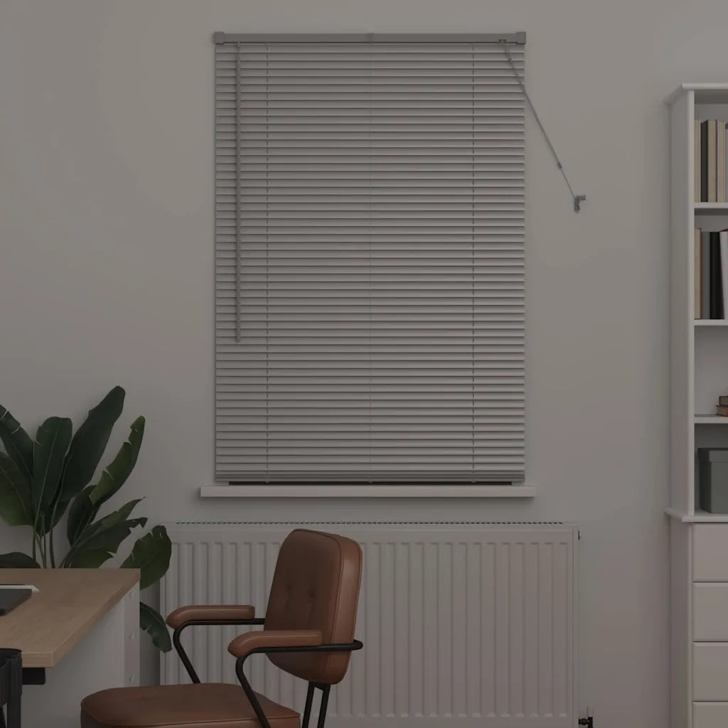 vidaXL Tenda per Finestra con tende Manuale Argento Alluminio