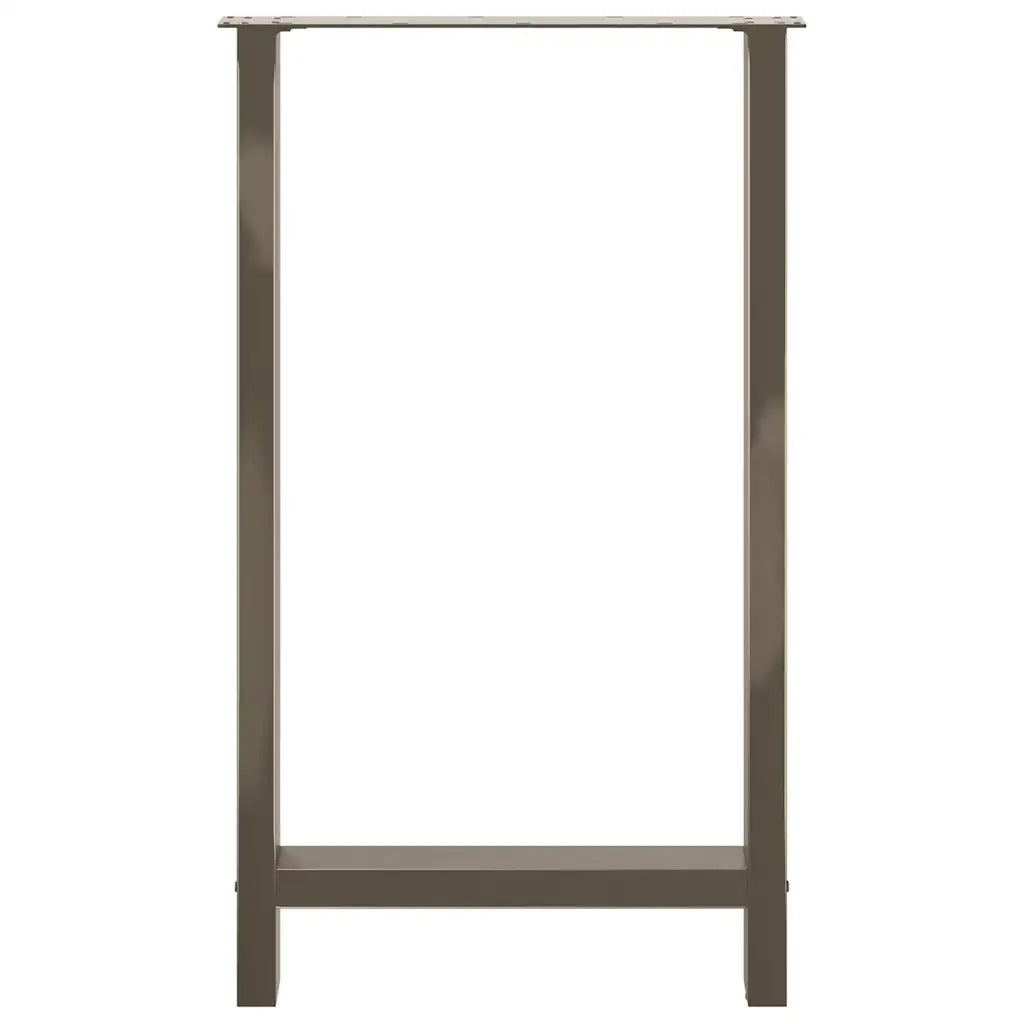 Gambe per tavolo da bar in acciaio naturale 2 pz 60x(100-101) cm in acciaio