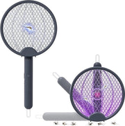 Muggen zapper 2 in 1 elettrico pieghevole con rete a 3 strati e luce LED.