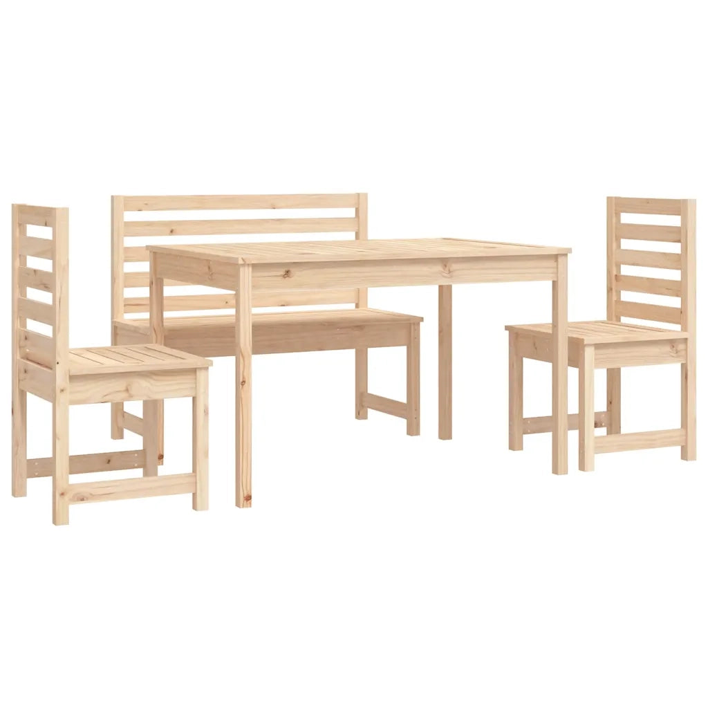 Set da Pranzo per Giardino 4 pz in Legno Massello di Pino 3154695