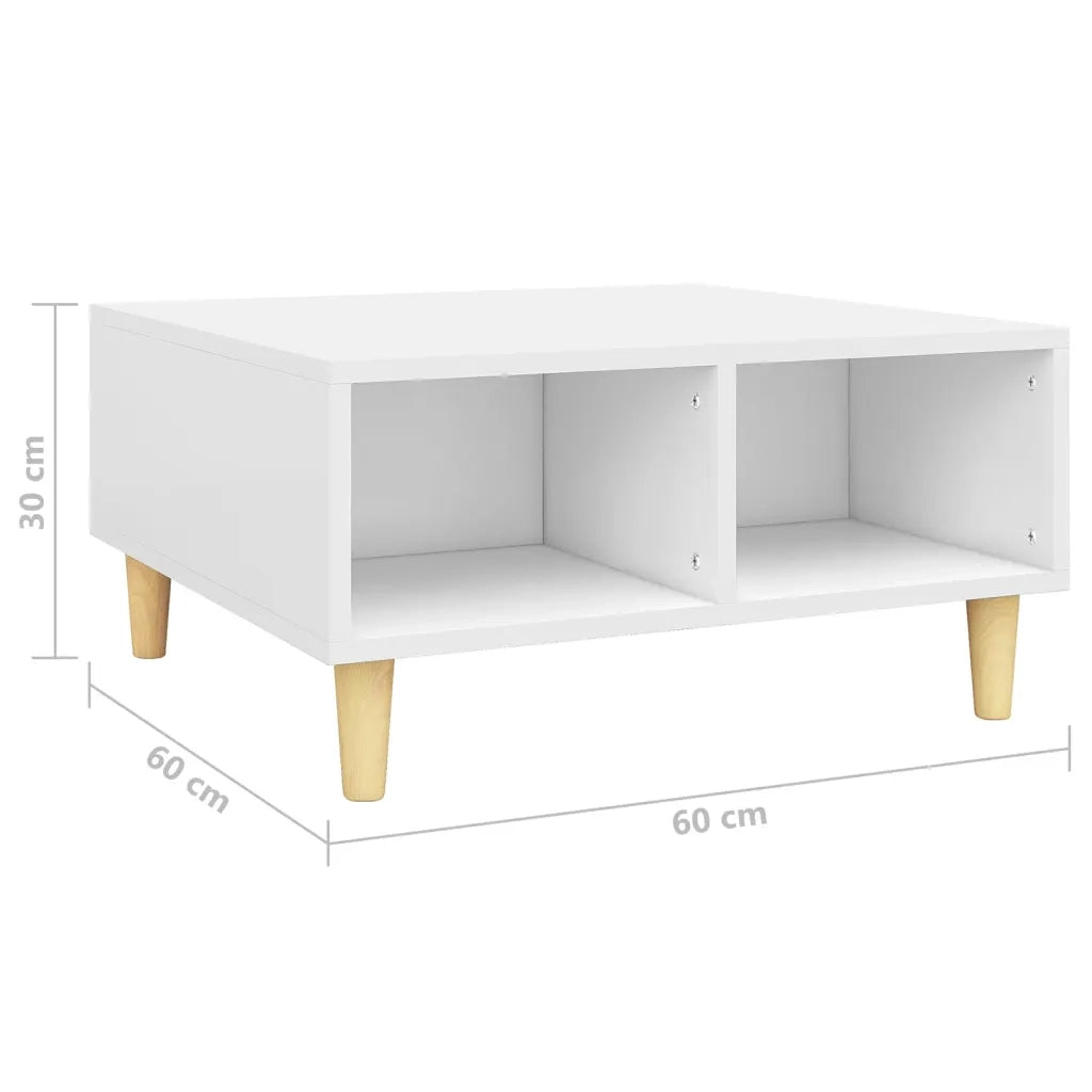 Tavolino da Salotto Bianco 60x60x30 cm in Legno Multistrato cod mxl 13057