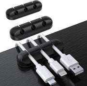 Clips per cavo - 3-pack - Organizzatori per cavi - Clip per cavo autoadesivi - per l'organizzazione dei cavi - per la casa, per l'ufficio, in auto, sul comodino e sulle accessori da ufficio - Nero-3 fori - 6.4*2.1*1.3cm