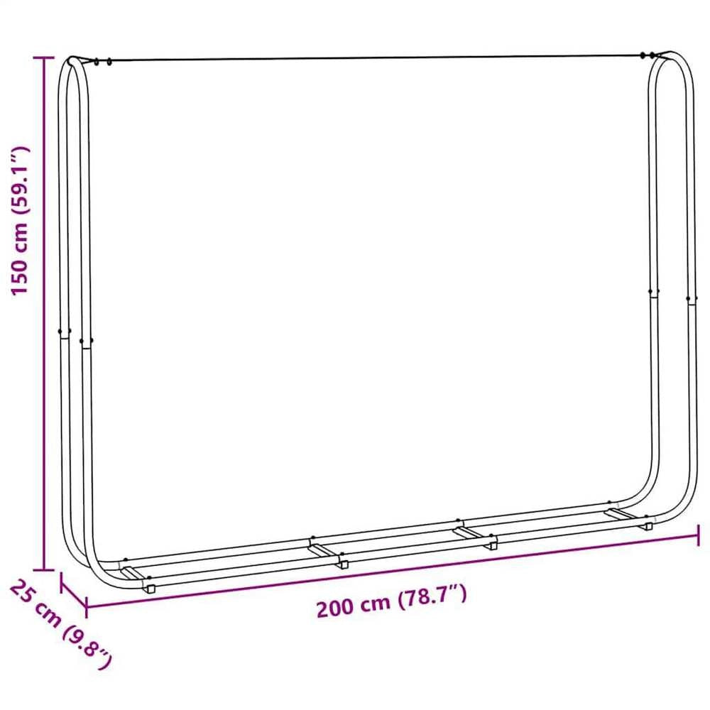 Porta legna 200x25x150 cm in acciaio zincato – robusto e resistente, ideale per esterni, giardino e camino, pratico e durevole