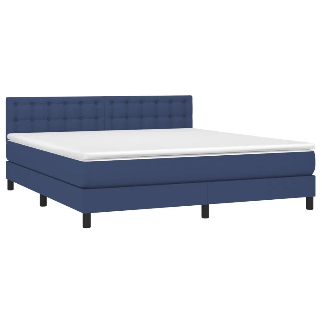 Letto a Molle con Materasso e LED Blu 180x200 cm in Tessuto 3133499