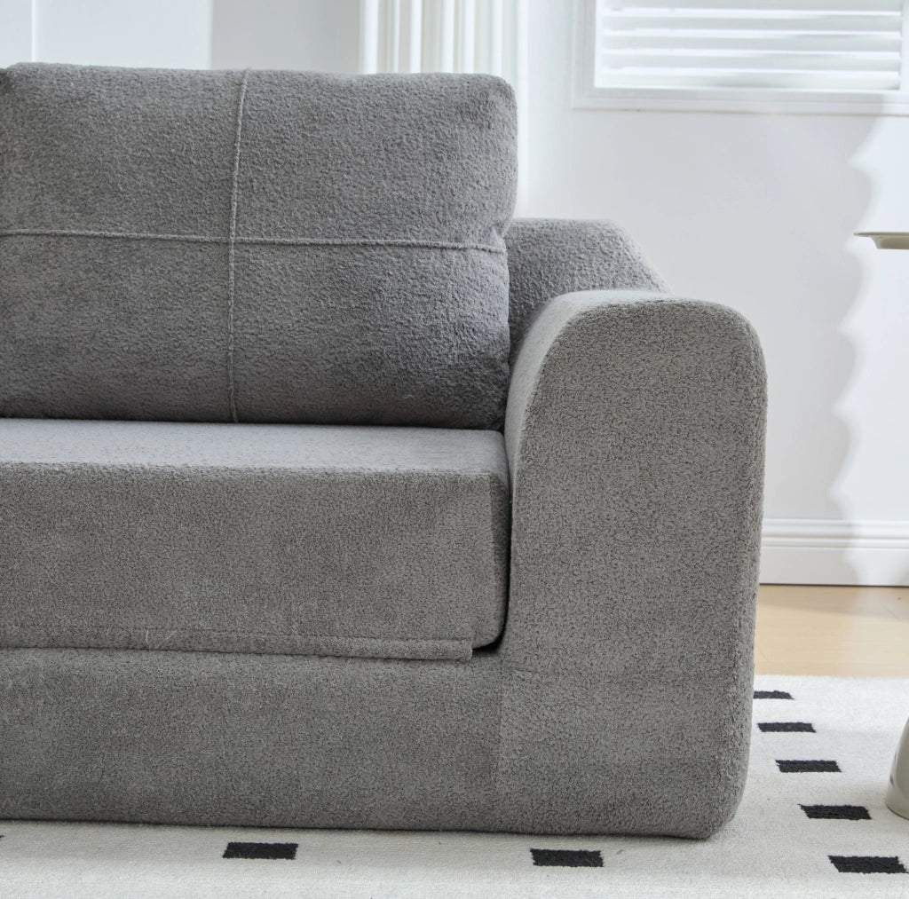 Divano letto da pavimento 2 in 1 in velluto grigio scuro