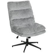 Sedia da Ufficio Girevole Imbottita ¨C Xylo ¨C Tessuto Grigio Altezza Regolabile Gambe Acciaio