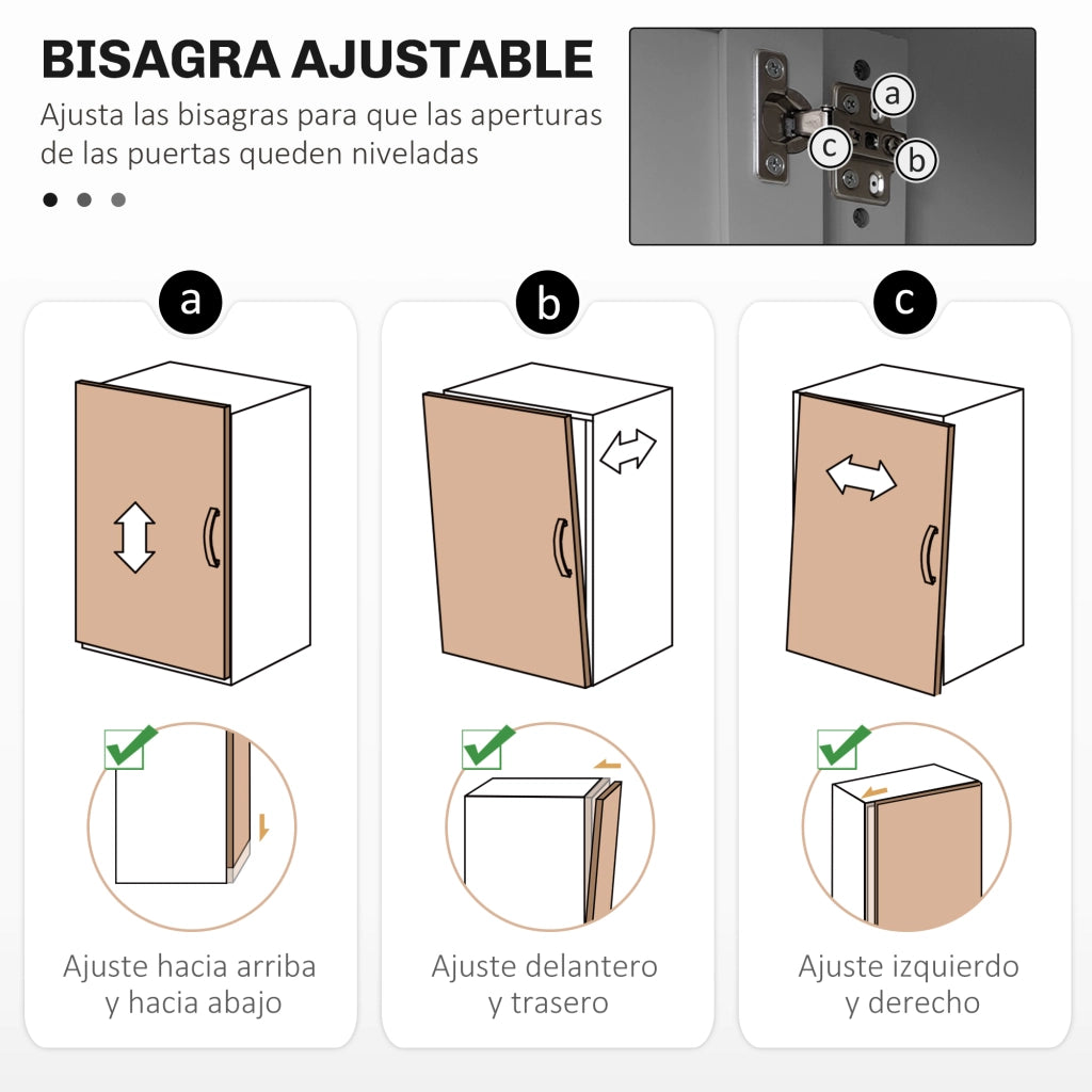 Armadio da Cucina con Ante in Vetro ¨C Zephmum ¨C Grigio 100x40x180 cm