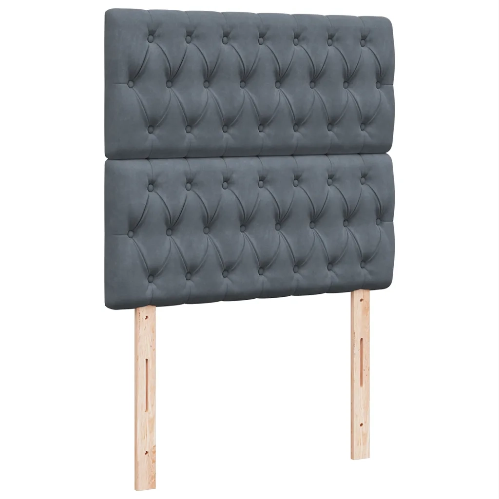 Giroletto a Molle con Materasso Grigio Scuro 90x200 cm Velluto 3294545