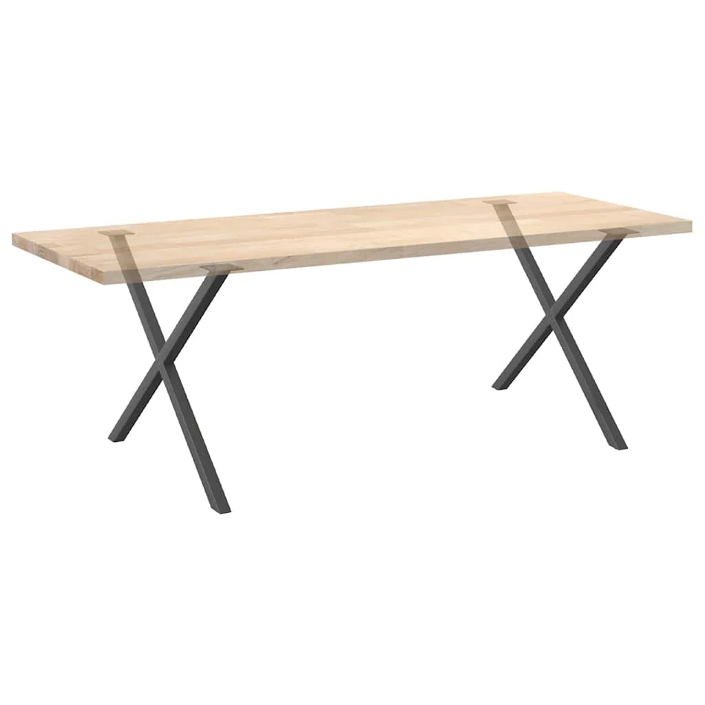 Set di 2 gambe per tavolo da pranzo a forma di X in acciaio antracite robuste e dal design moderno 90 x 73 cm 02_0057198