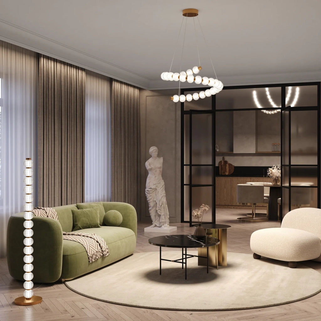 Maytoni Lampadario moderno Amulet 1 luce LED integrato oro metallo vetro