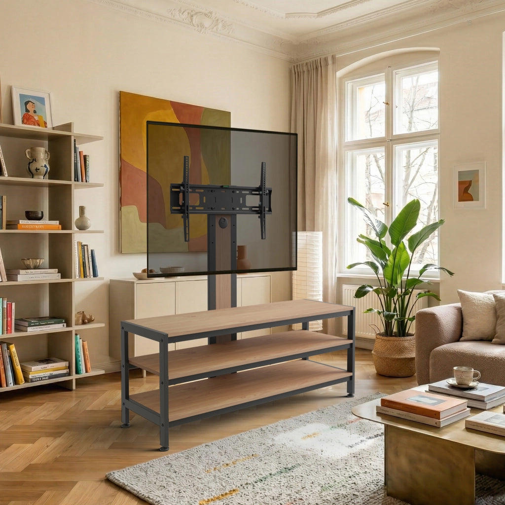 Mobile TV con Supporto Schermo Stockholm - Nero / Effeto Rovere pro.tec