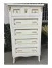 Cassettiera classica legno bianco invecchiato oro 79x50x144 - Mobili 2G