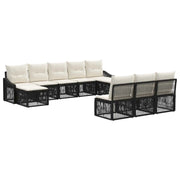 Set Divano da Giardino 10 pcs Nero polyrattan 3436126