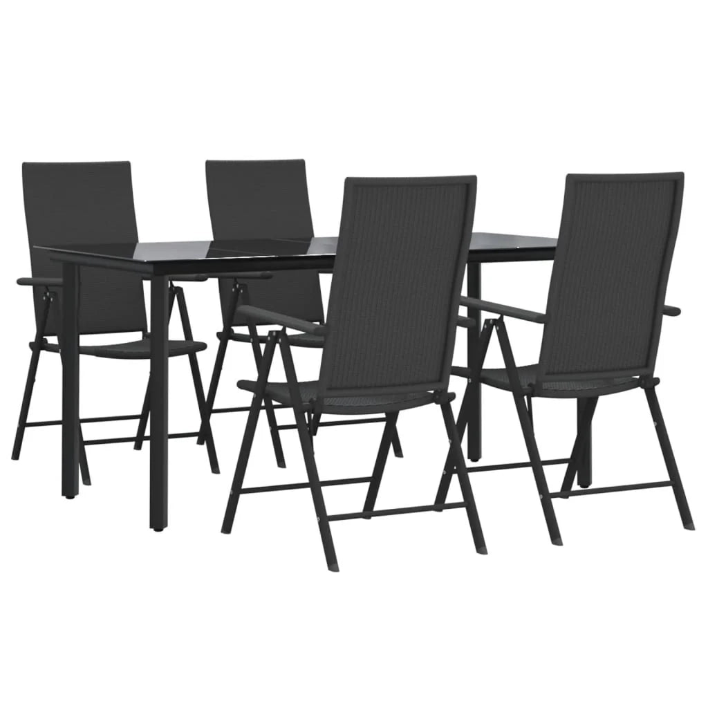 Set da pranzo da giardino in vimini e resina nera da 5 pezzi 02_0014790