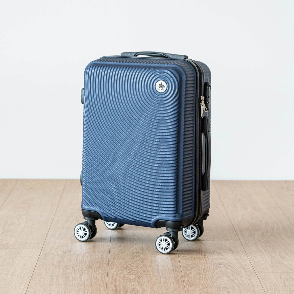 COVERI Trolley Bagaglio Mano Rigido 38x56x23 Piccolo Ultraleggero Valigia In Abs Con 4 Ruote Removibili Manico Chiusura Di Sicurezza Per Compagnie Low Cost Economy Zaino Da Viaggio Maiami-Blu