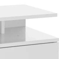 Set da 2 Comodini Moderni Sospesi con Cassetto e Mensola in Legno 35x32x22.5cm, Bianco Lucido