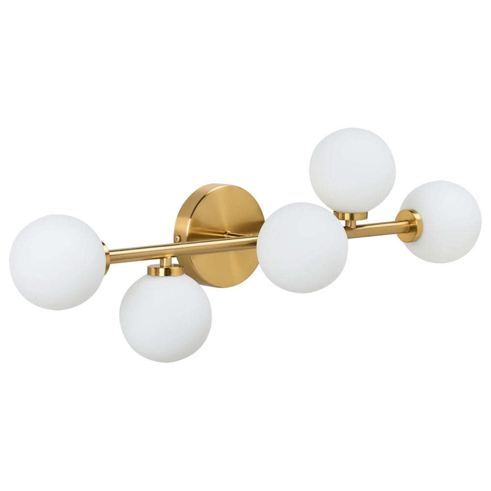 Lampada da parete in metallo per soggiorno in stile moderno a 5 luci dorate glamour soggiorno