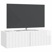 Mobile TV da Muro | Armadietto TV | Mobile Porta TV Bianco Lucido 98 x 41 x 30 cm