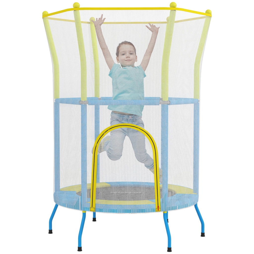 Trampolino per Bambini con Rete di Sicurezza ¨C zephmum ¨C 140cm ? Blu