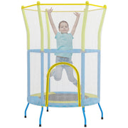 Trampolino per Bambini con Rete di Sicurezza ¨C zephmum ¨C 140cm ? Blu