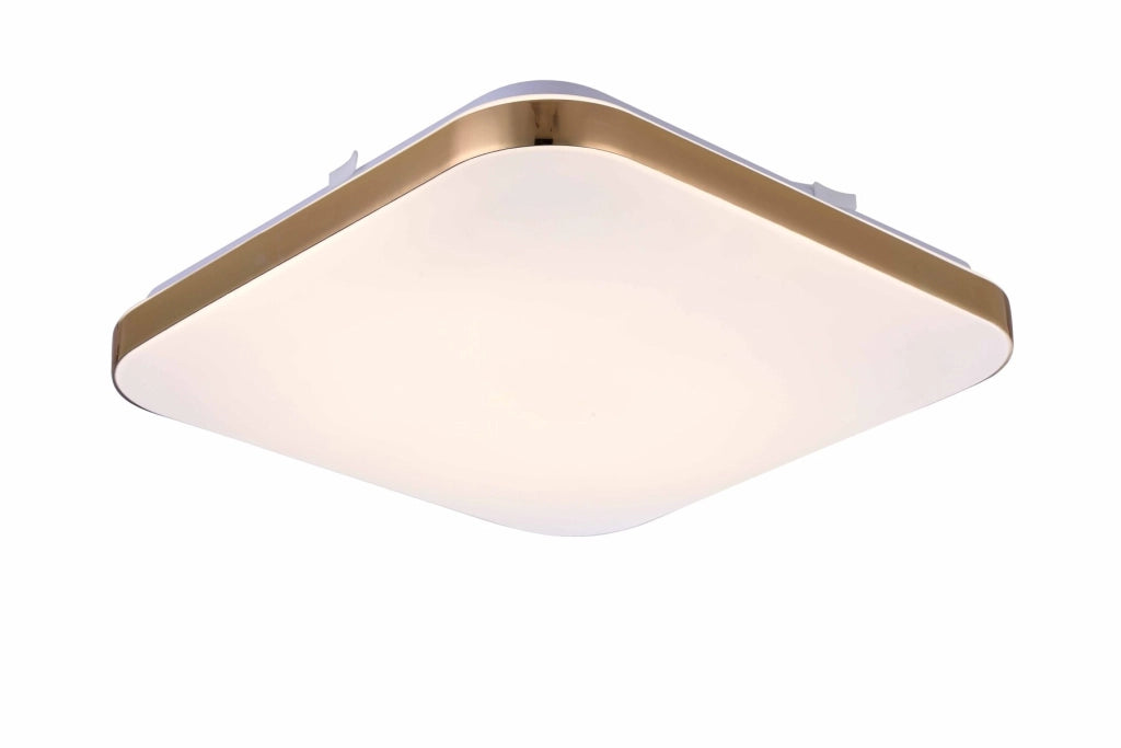 Plafoniera LED quadrata 38cm 24W 4000K oro Light Prestige
