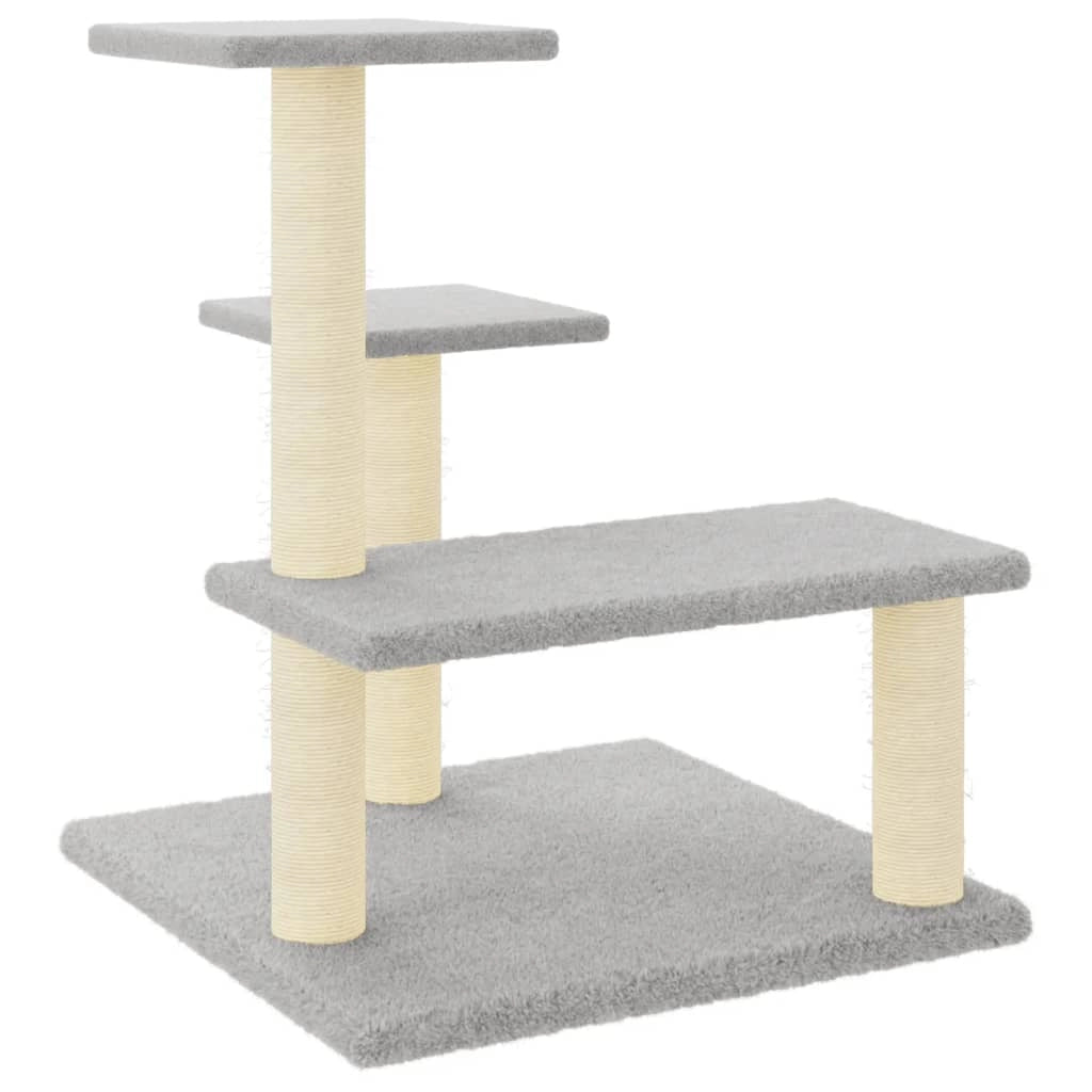 Tiragraffi per gatti torre per arrampicata giocattolo piattaforma per arrampicata con tiragraffi in sisal leggero 61 cm grigio 02_0022611