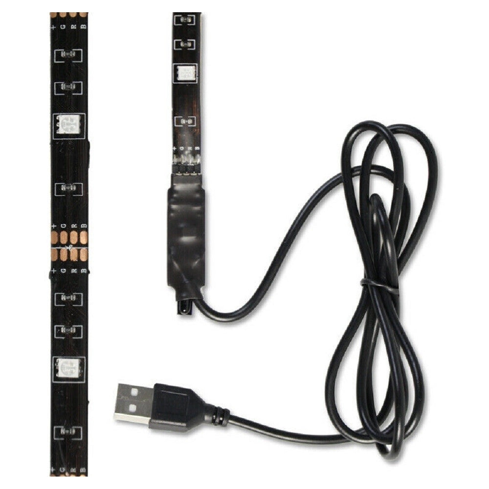 Trade Shop - Kit Tv Striscia Strip Led Usb Rgb 5v Per Retroilluminazione 2 Mt 3 Mt 5 Mt -