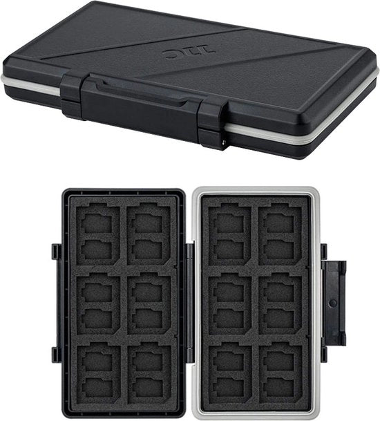 Contenitore di Memoria - 36 Impermeabile e Resistente ai Shock - 24 Cartucce Micro SD TF - 12 Cartucce SD