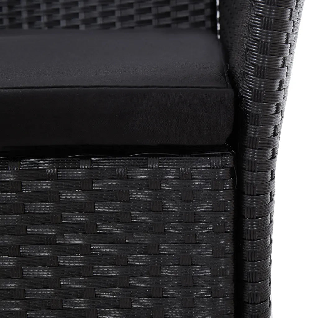 Set Mobili da Pranzo per Giardino 7 pz in Polyrattan Nero 45977