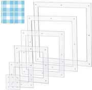 Set di stencil per cucito 6 pezzi - Acrilico trasparente - Marcatori per cucito - Misurazioni quadrate - Progetti di cucito per hobby - Regali artigianali - Stencil per cucito