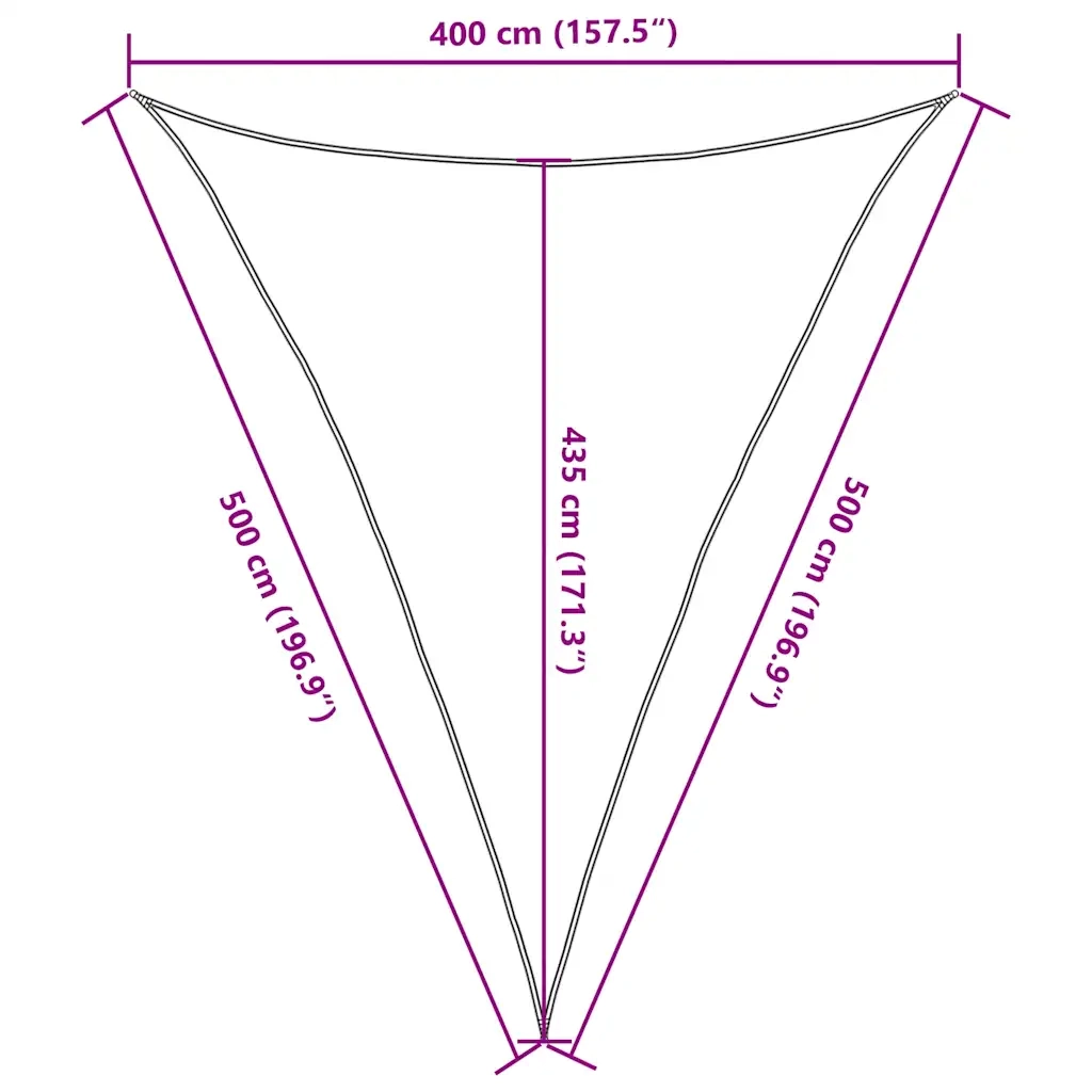 Vela Parasole 160 g/mÂ² Triangolare Blu 4x5x5 m in HDPE