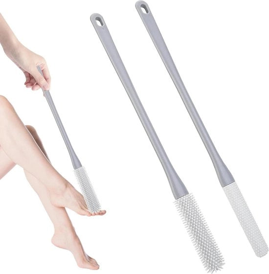 Set di spazzole per il pediluvio - 2 pezzi - spazzola per il pediluvio - spazzola per i piedi - doccia - 40 cm - lunga lama - silicone morbido - cura dei piedi - spazzola per il piede