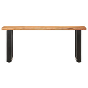 Panca con Bordi Vivi-Sgabello 110 cm in Legno Massello Acacia e Acciaio