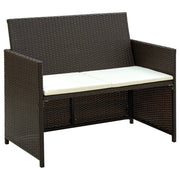 Set Divani da Giardino 4 pz con Cuscini in Polyrattan Marrone 43908