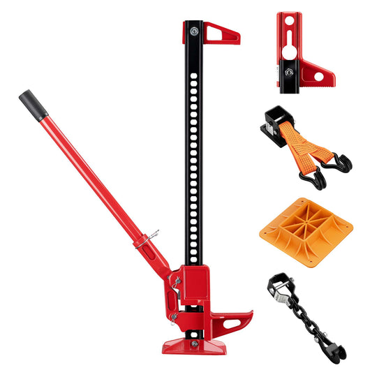 Binda manuale – Set completo per SUV/fuoristrada, cric fino a 3000 kg con piastra di sostegno, supporto ruota, adattatore per paraurti, fissaggio per verricello e morsetto