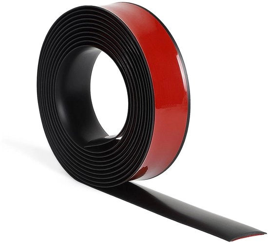 Profilo di transizione autoadesivo 4 m - Nero 4 cm Larghezza, 3,5 mm Altezza - Striscia di rivestimento in PVC per pavimenti, porte e finestre