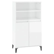 Credenza | Madia | Buffet da pranzo | Armadio da pranzo Bianco Lucido 60x36x110 cm in Legno Multistrato
