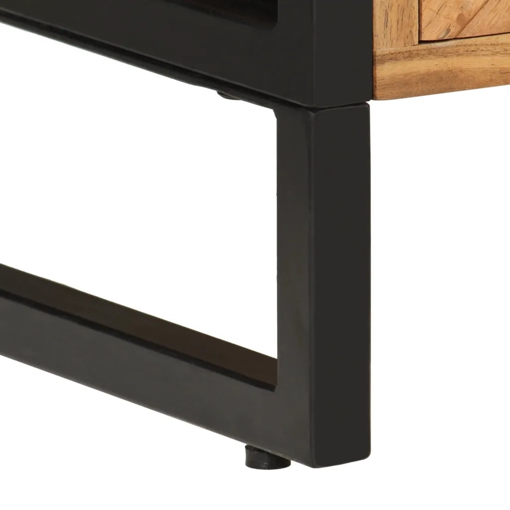 Mobile da Bagno 40x27x190 cm in Ferro e Legno Massello Acacia 3217118