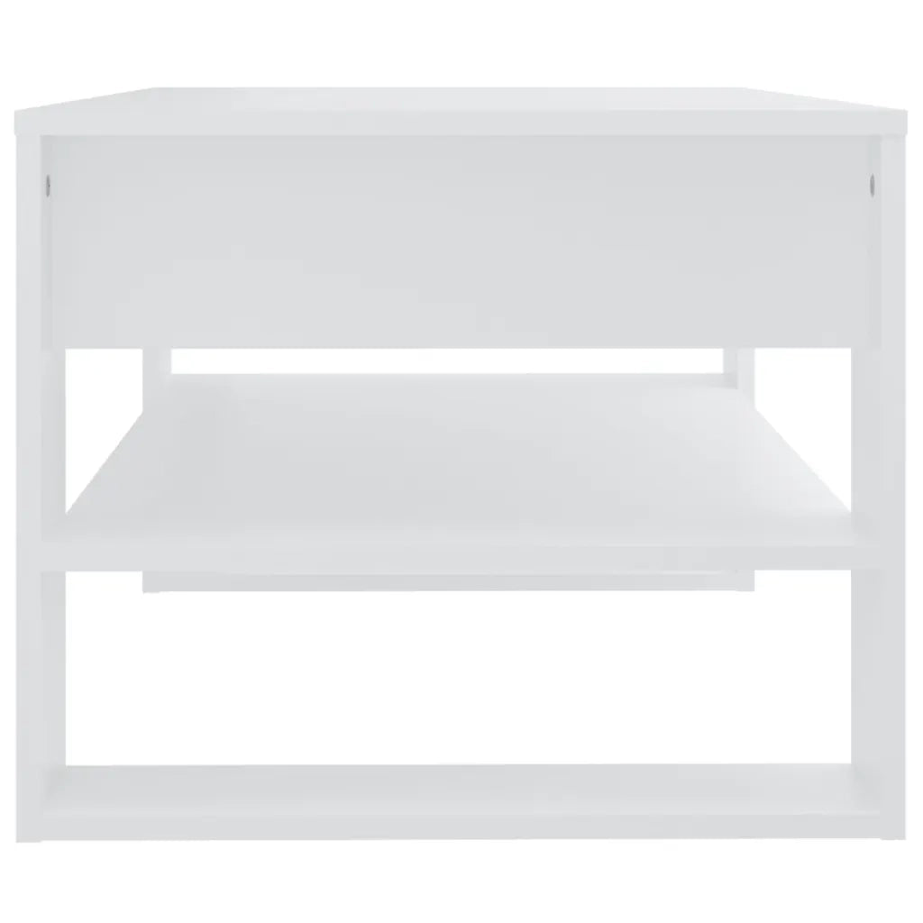 Tavolino da Salotto Bianco 102x55x45 cm in Legno Multistrato 810899