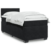 vidaXL Giroletto a Molle con Materasso Nero 90x200 cm in Velluto