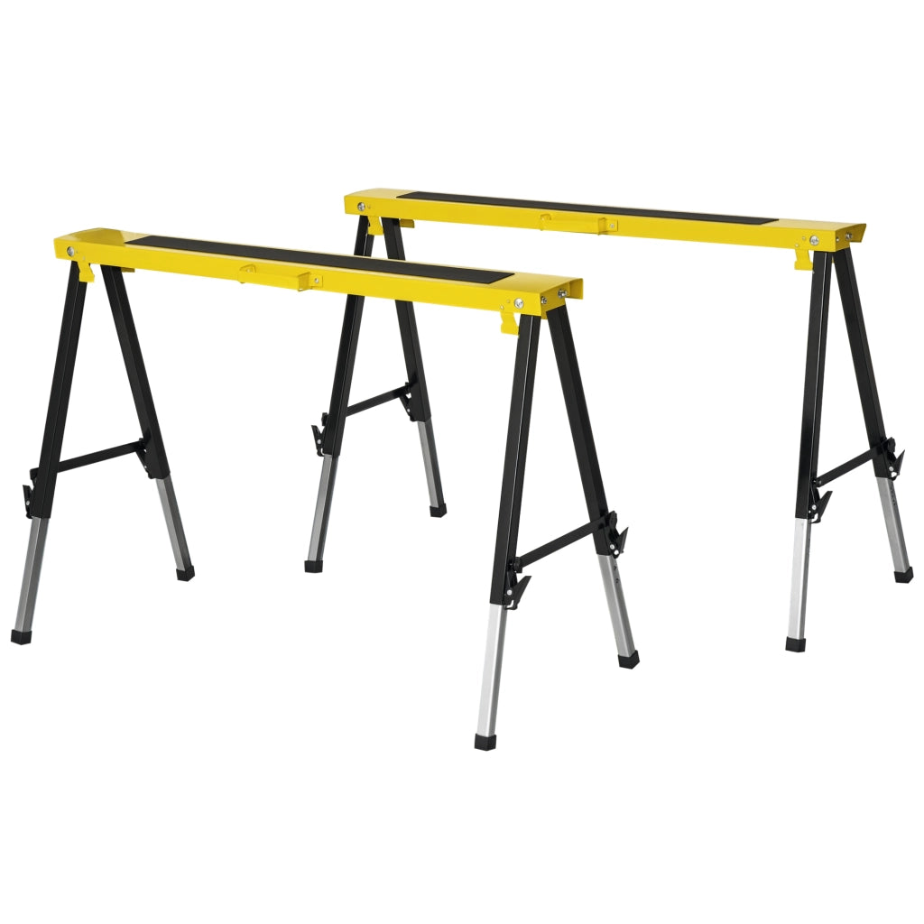 Cavalletto da Lavoro Pieghevole e Portatile con Piano Antiscivolo ¨C Zephmum ¨C Giallo e Nero