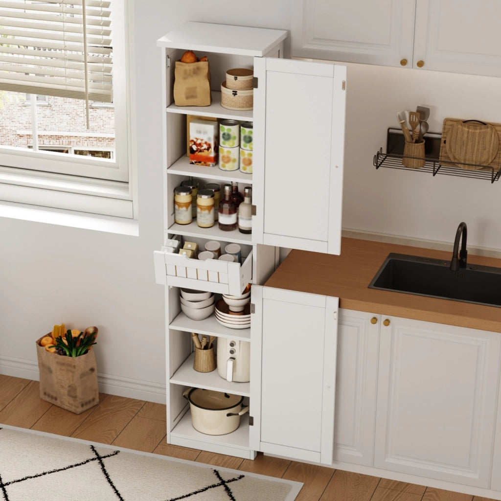 ARMADIO Cucina 170x40x30 cm MDF Bianco con 4 ripiani regolabili
