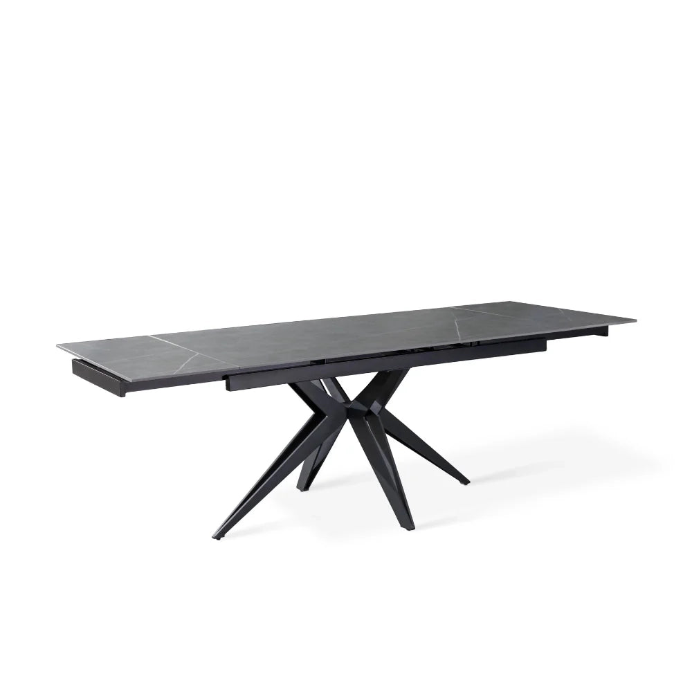 Tavolo da pranzo allungabile in ceramica effetto marmo grigio Caesar 160-240x90 cm fino a 10 posti | Duzzle