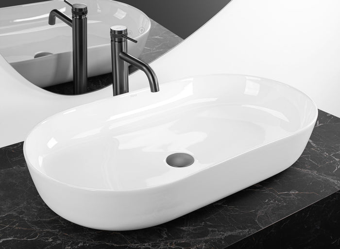 Lavabo Da Appoggio In Ceramica Cleo 71 White-rea