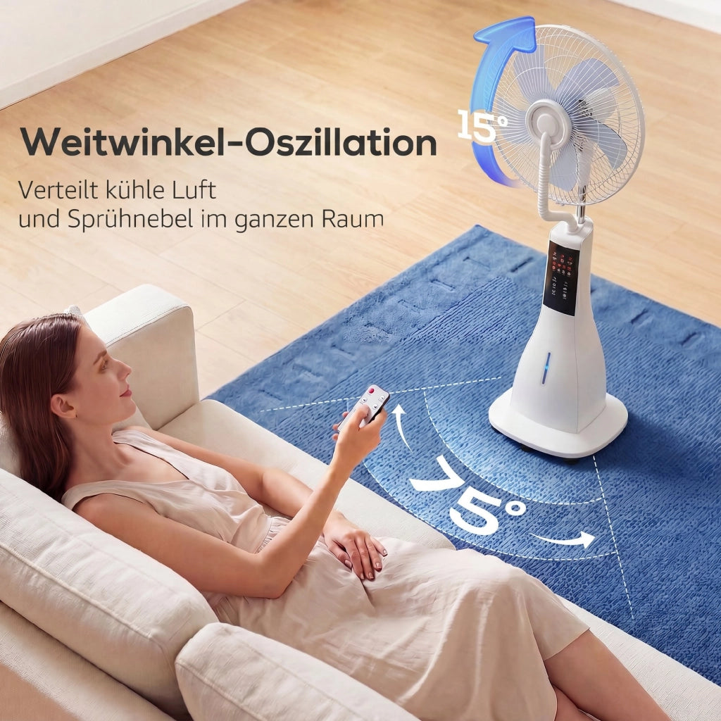 Ventilatore da tavolo con nebulizzatore ¨C Zephmum ¨C Bianco 75¡ã oscillazione 3 velocit¨¤ 3 modalit¨¤