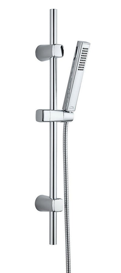 Set doccia con asta cromato – doccetta quadrata moderno anticalcare