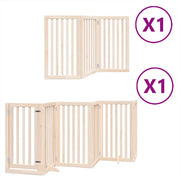 Cancello per Cani con Porta Pieghevole 9 Pannelli 450 cm Pioppo CFW9766124